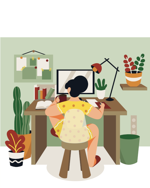 Illustration representing virtual and personalized support